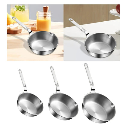 Stainless Steel Frying Pan Oil Warmer Ergonomic Handle Fried Steak Pot for Kitchen All Stovetops Induction Cooker Home Stoves