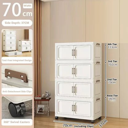 Storage Cabinet No Installation Required Organization Cabinet for Babies and Children Clothes Organizer Box Snack Plastic Foldable