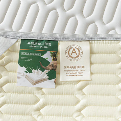 Soft Thicken Latex Filling Summer Bed Mat and Pillowcase 2/3pcs Bedding Set Smooth Cool Feeling Bed Sheet Cooling Mattress Cover