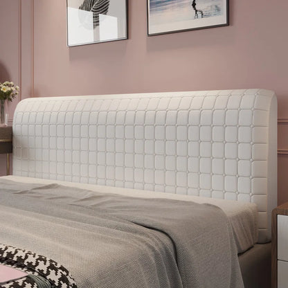 Solid Color Quilted Bed Headboard Cover All-inclusive Thicken Velvet Head Cover for Curvy Anti-dirt Bed Backrest Cover