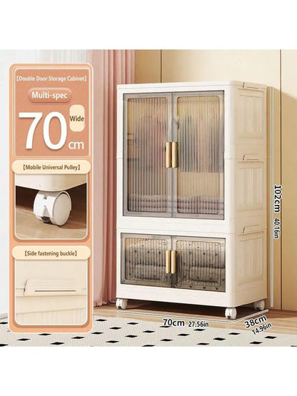Large Capacity Multifunction Storage Cabinet Dustproof Wardrobe Folding Home Organization Solution