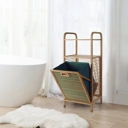 Luxury Japanese Style Bathroom Floor Storage Basket Modern Home Organizer Dirty Clothes Bin Toilet Laundry Hamper