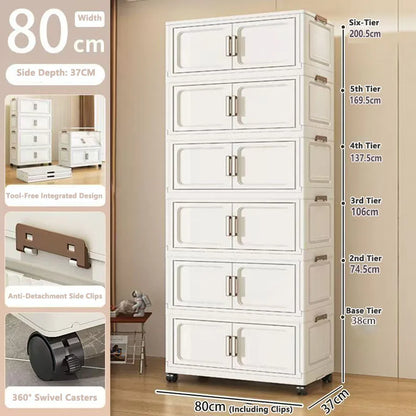 Storage Cabinet No Installation Required Organization Cabinet for Babies and Children Clothes Organizer Box Snack Plastic Foldable