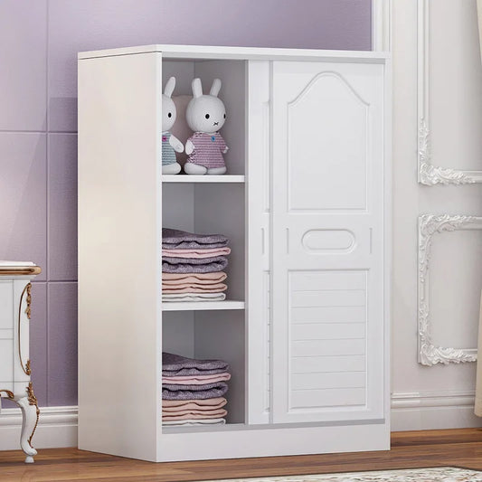 storage cabinet wardrobe solid wood household bedroom sliding