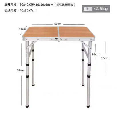 Portable Folding Camping Table, Lightweight Aluminum Outdoor Picnic Desk with Carry Bag for Beach Backyard Travel, Quick Setup