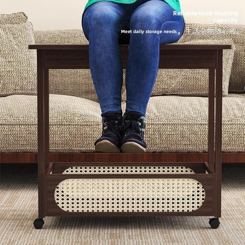 Household Goodstrolley With Wheels Movable Folding Coffee Table Living Room Sofa Side Table