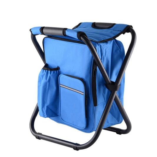 Outdoor Folding Portable Stool with Insulated Cooler Bag Dual-shoulder Straps for Camping Hiking Fishing Camping Sketching Seat