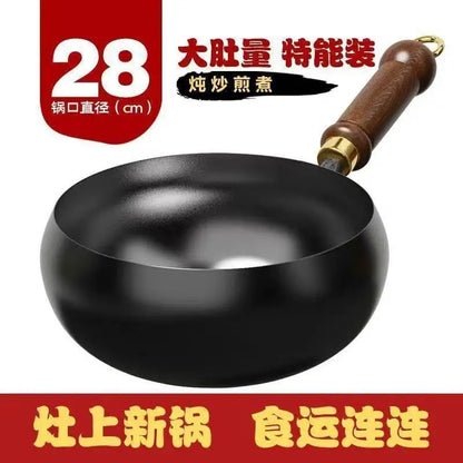 Big belly pot, handmade forging, small frying pan, mini small iron pot, uncoated, non stick, household cooking iron pot