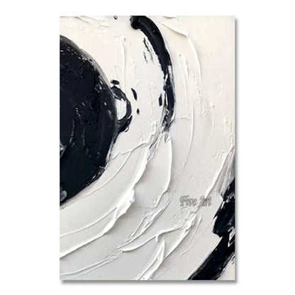 Simple Thick Texture Canvas Abstract Black And White Art Painting Large Size Wall Picture For Bedroom Custom Artwork Unframed