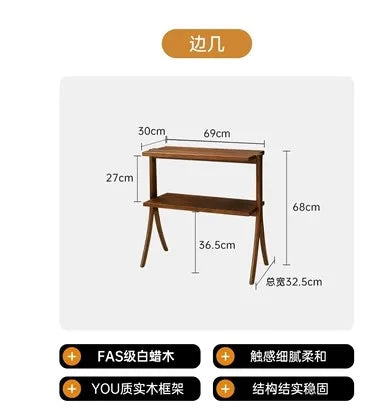 Side table Creative shelf beside the solid wood sofa to store simple modern tea table