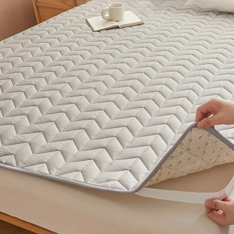 Thin Mattress Protector Slip-Resistant Cotton Bedding Cover Dirt-Proof Soft Pad for Home Dorm Bed Topper