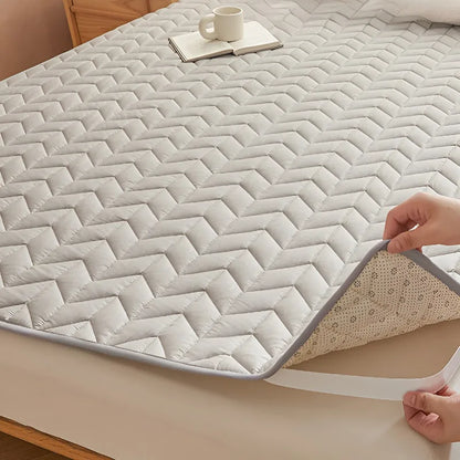 Thin Mattress Protector Slip-Resistant Cotton Bedding Cover Dirt-Proof Soft Pad for Home Dorm Bed Topper