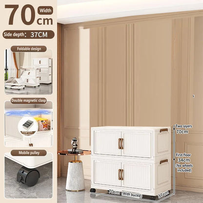 Folding Storage Cabinet Multi-Scene Storage Cabinet Wall-Mounted Kitchen Bathroom Bedroom Living Room Organizer