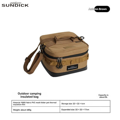 1 black/brown/Army green/camo optional camping insulated outdoor camping bowl cup storage bag