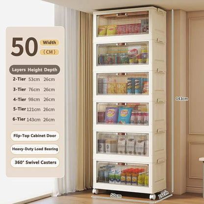 Transparent Foldable Storage Cabinet Large Capacity Refrigerator Storage Box Multi-Specification Multifunction Kitchen Organizer