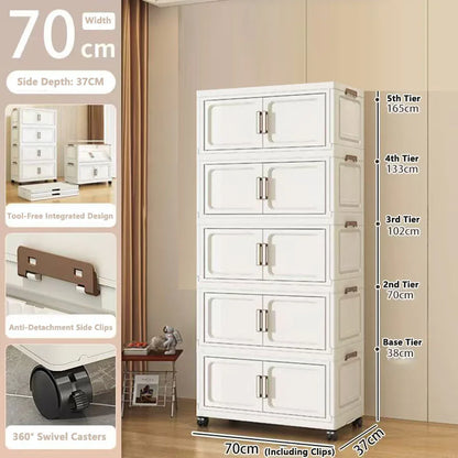 Storage Cabinet No Installation Required Organization Cabinet for Babies and Children Clothes Organizer Box Snack Plastic Foldable