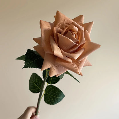 5Pcs/lot High-end Autumn Artificial Rose Real Touch Flowers Wedding Decor Bridal Bouquet Party Floral Moisturizing Rose Flowers