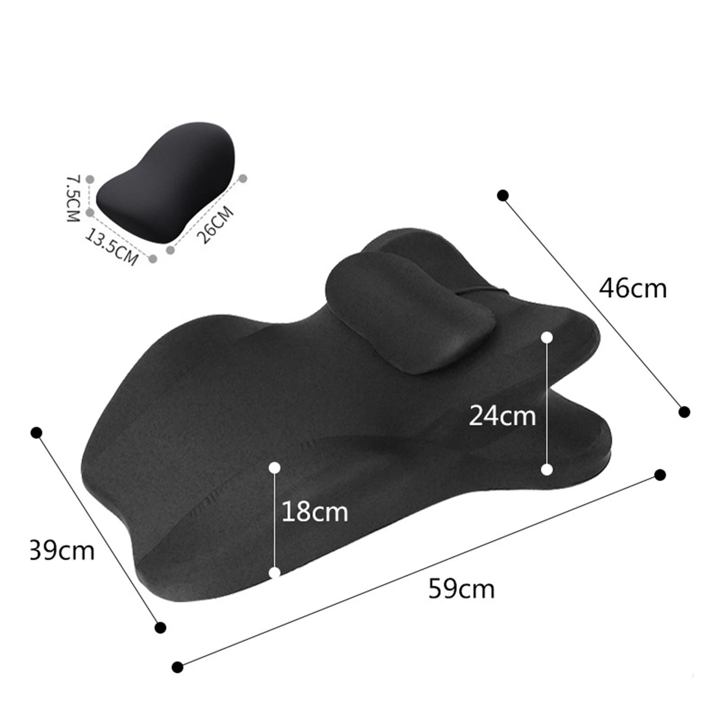Couples Butt Cushion Memory Foam Wedge Pillow Bed Pillow for Reading Sleeping Lying Lumbar Support Pillow