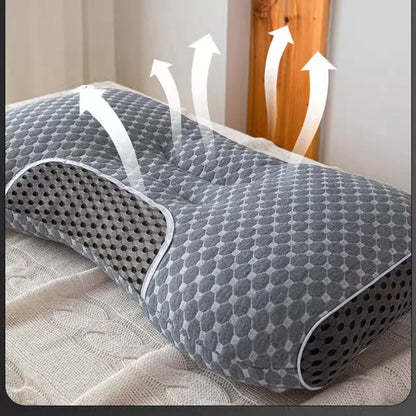 Adult Sleeping Pillows, Black Grey,Water Cube Knitted Cloth Face, Neck Health Care Sleep Pillows For Single,45*70cm Home Bedding