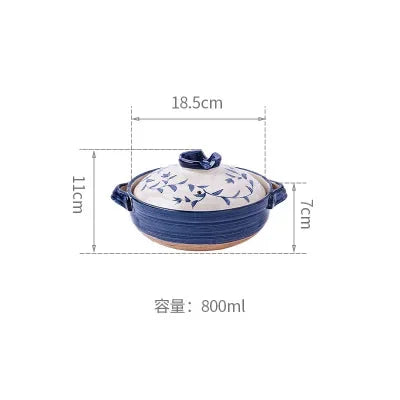 1 Pcs Ceramic Casserole Japanese Style Black Small Pot Clay Saucepan Home Kitchen Cookware Cooking Supplies Kitchen Pot Soup Pan