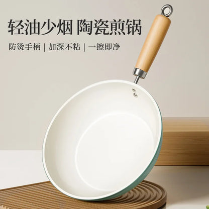 Hot selling ceramic frying pan, household non stick pan, flat bottomed frying pan, universal stove, flat bottomed pan
