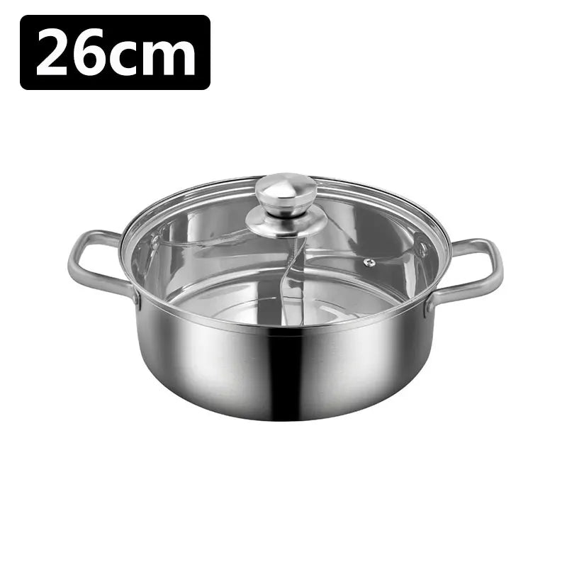Chinese Hot Pot 304 Stainless Steel Induction Cooker Gas Stove Compatibl Kitchen Cookware Soup Cooking Pot Twin Divided