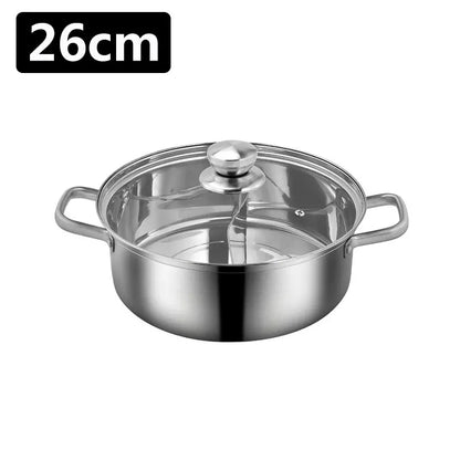 Chinese Hot Pot 304 Stainless Steel Induction Cooker Gas Stove Compatibl Kitchen Cookware Soup Cooking Pot Twin Divided