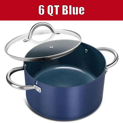 6 QT Large Soup Cooking Pot Stew Pot with Lid Ceramic Coating Nonstick Stock Pot Pasta Pot Casserole Pot Induction Compatible
