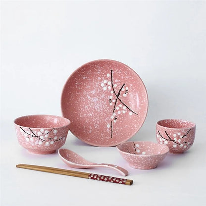 Japanese Style Ceramic Tableware Set Household Cutlery Creative Ceramic Dinnerware dining table dish set dinner set eco friendly