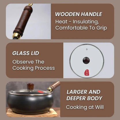 Easy to cook cast iron skillet cast iron pot keep warm Stirfry boil and simmer No picky pots and pans chrome Health Household