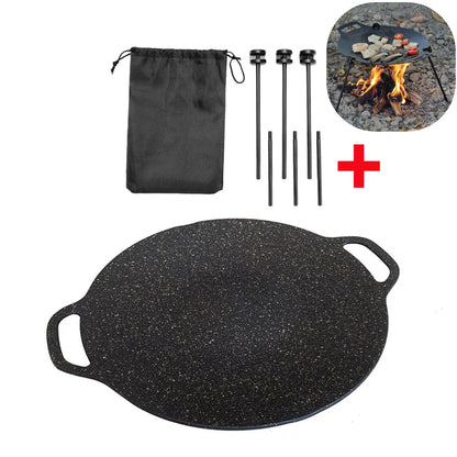 Grilling Pan Non-stick Baking Dishes Pans Multi-purpose Induction Cooker for Outdoor Camping Kitchen Bakeware Household Tools