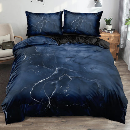 Classic 3D Marble Quilt Cover Set Bedding Sets Comforter Covers Pillowcases 3-Piece Duvet Cover Linens Bed 140x200 Bedspreads