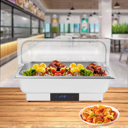 22*14.2*13.8in 600W Single Panel Chafing Dish Buffet Warmer Set Stainless Steel Food Warming Container with 4.92ft Power Cord