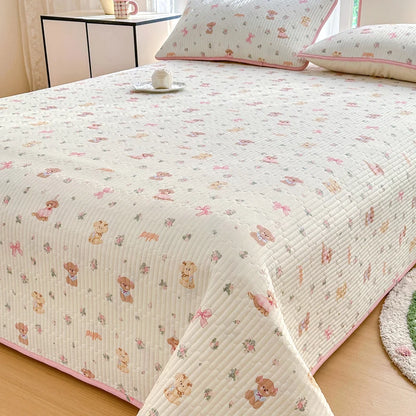 Bonenjoy 1pc Bedspread 100% Cotton Bed Cover Quilted Bed Linen Skin-friendly Bedsheet покрывало на кровать (No Pillowcase)