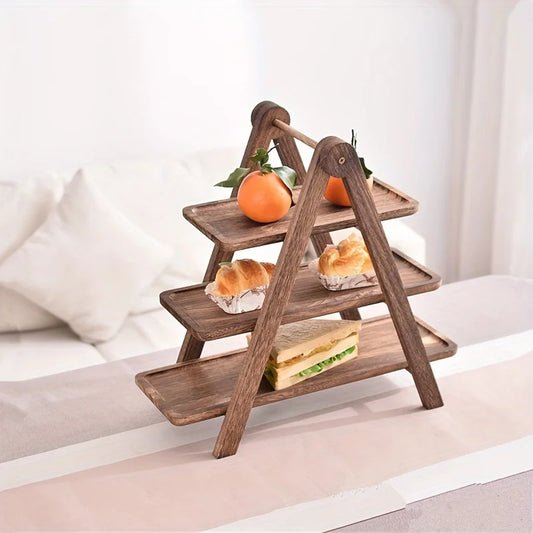 3-Tier Vintage Tray  Multi-Purpose Fruit Cake Tableware Storage Rack Dish Organizer for Party Dessert Display  Kitchen Shelf