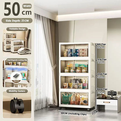 Multi-specification Large Capacity Storage Cabinet with Open Door Multifunction Foldable Closet Organizer Sundries Cabinet