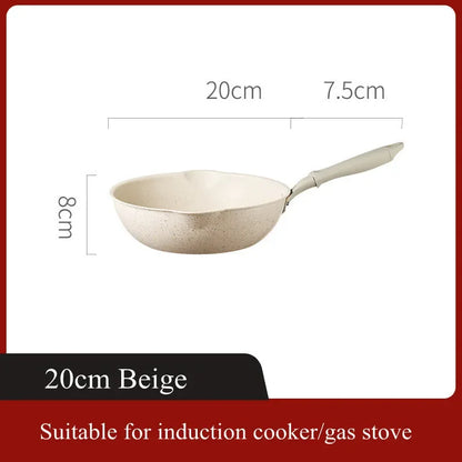 Durable Non-Stick Deep Wok Pan Frying Pan Maifan Stone Home Steak Pancake Cooking Pots Skillet Saucepan Kitchen Cookware Utensil