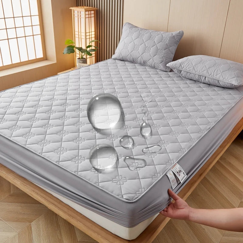 Waterproof Mattress Protector Embossed Bed Mattress Cover Soft Breathable Fitted Mattress Pad Cover 120/140/160/200x200 Washable
