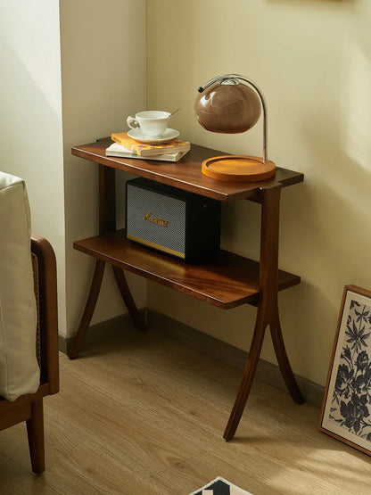 Side table Creative shelf beside the solid wood sofa to store simple modern tea table
